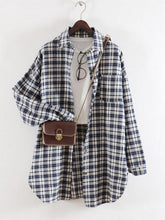Casual Plaid Split-Joint Lapel Shirt